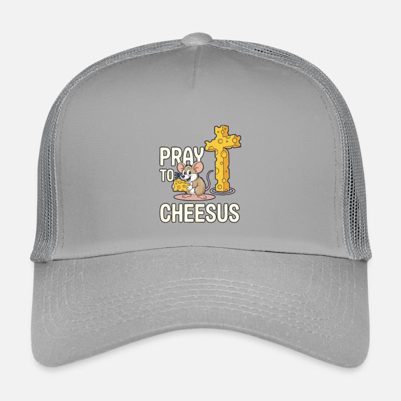 Priez le cheesus – Croix de souris et de fromage Casquette trucker enfant
