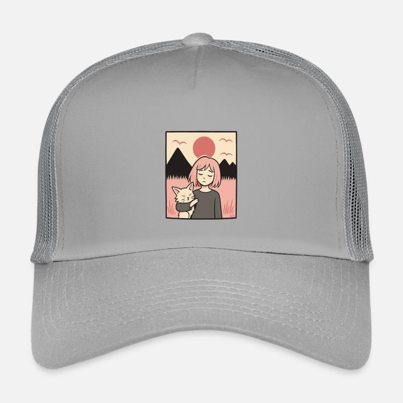 Mädchen mit Katze Team Kinder Trucker-Cap