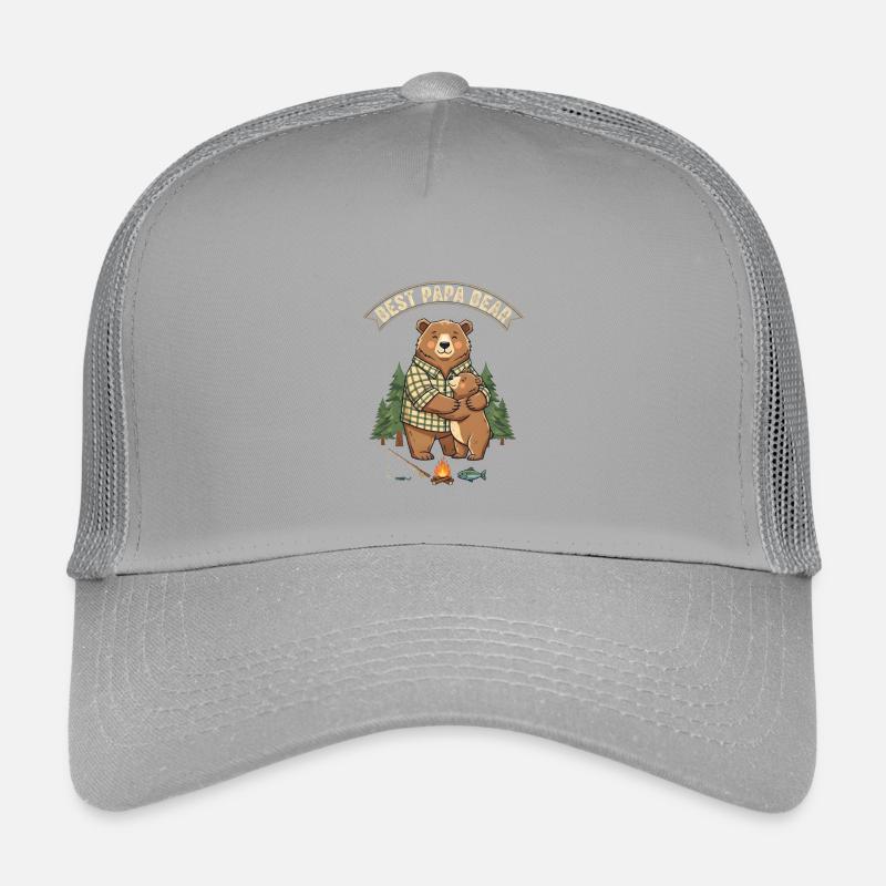 Best Papa Bear – Süßes Bären Papa Geschenk - Kinder Trucker-Cap - Hellgrau