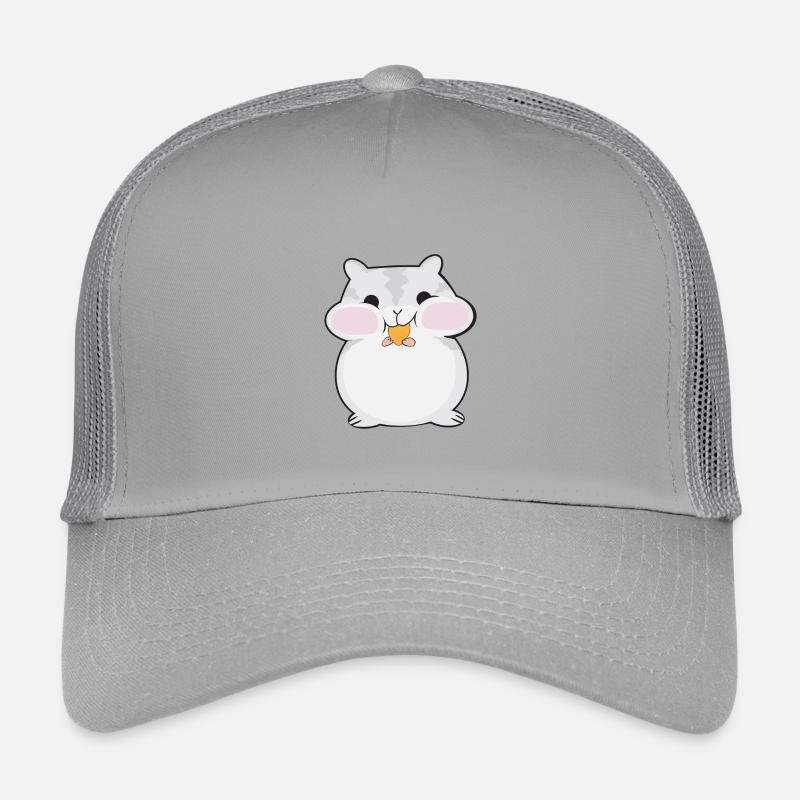 Dessin animé de hamster dodu mignon - Casquette trucker enfant - gris clair
