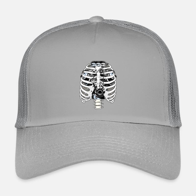 Biomech Ribcage-Motormechaniker - Kinder Trucker-Cap - Hellgrau