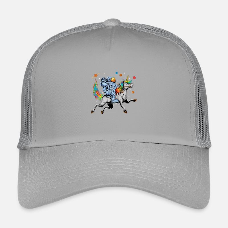 Astronaut Riding Rainbow Unicorn in Outer Space Kids’ Trucker Cap