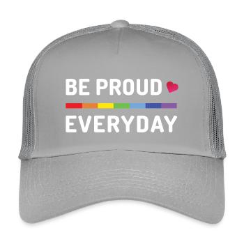 Mois de la fierté LGBT - Soyez fiers tous les jours - Casquette trucker enfant - gris clair - Devant