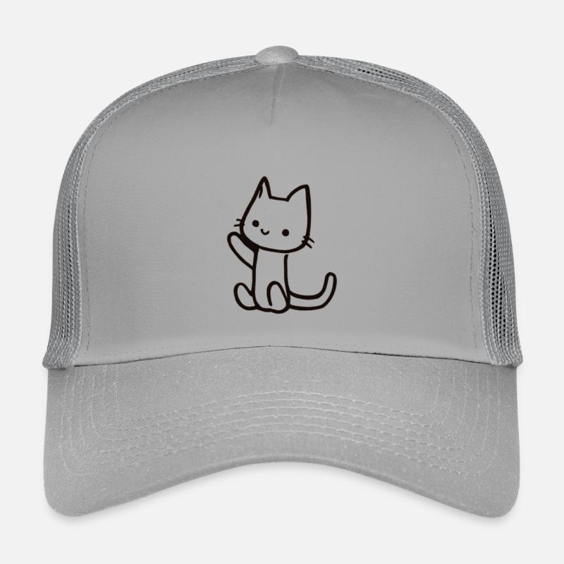 Cat sketch in linear style Kids’ Trucker Cap