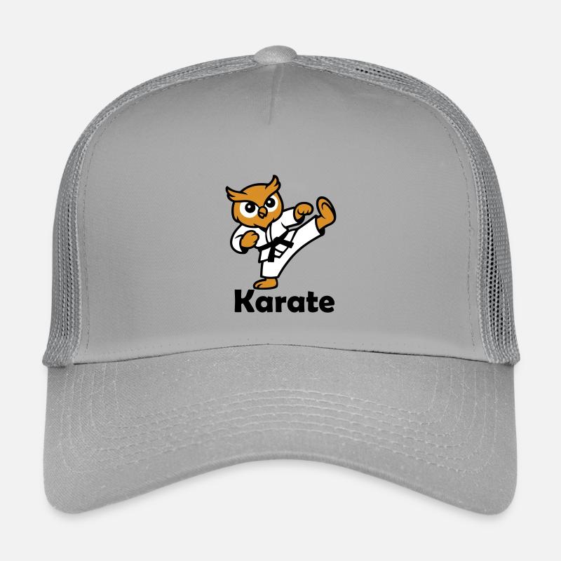 Karate Owl - Kids’ Trucker Cap - light grey