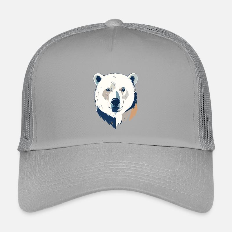 Polar Bear Polar Bear Head Drawing Head Design Motif Kids’ Trucker Cap