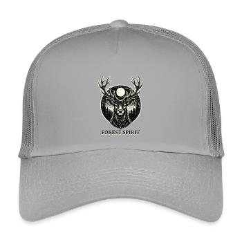 Forest Spirit – Hirsch im Woodcut Stil - Kinder Trucker-Cap - Hellgrau - Vorne