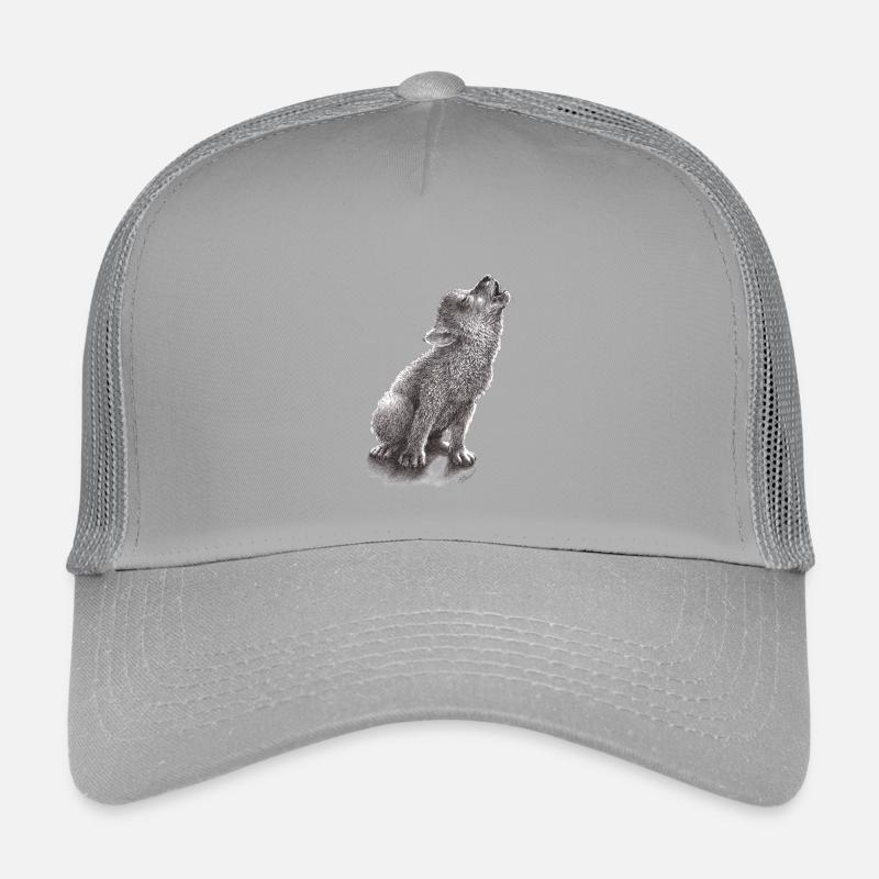 Junger heulender Wolf - Kinder Trucker-Cap - Hellgrau