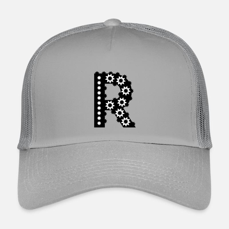 Buchstabe R - Kinder Trucker-Cap - Hellgrau