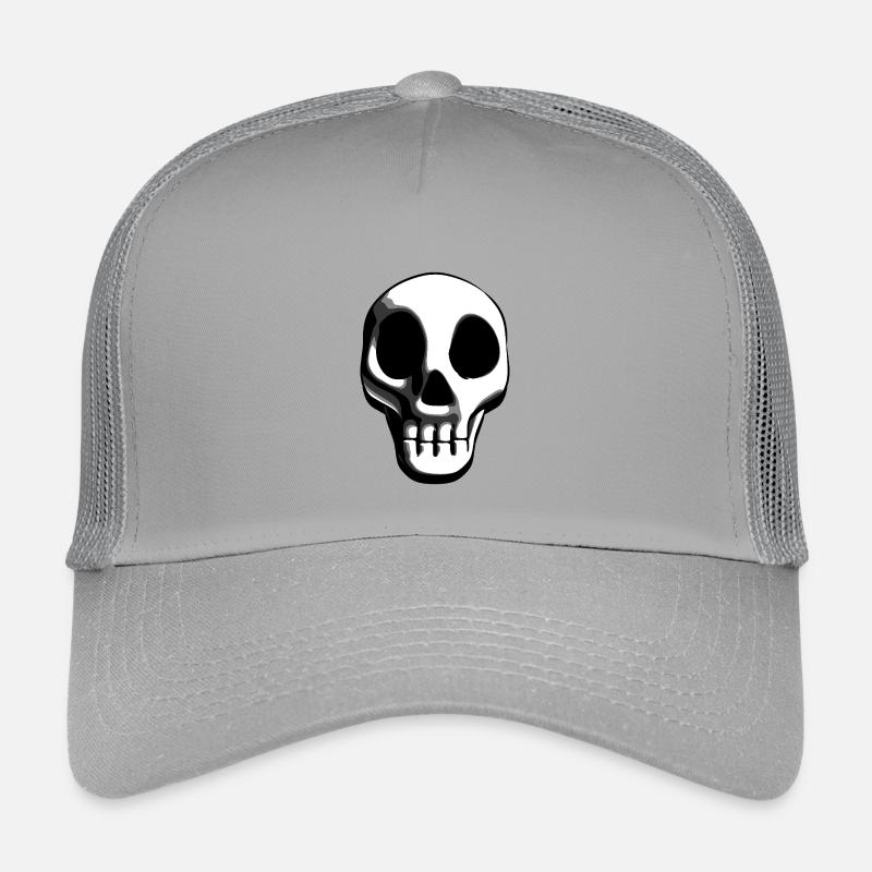 Minimalist skull design in black and white Kids’ Trucker Cap