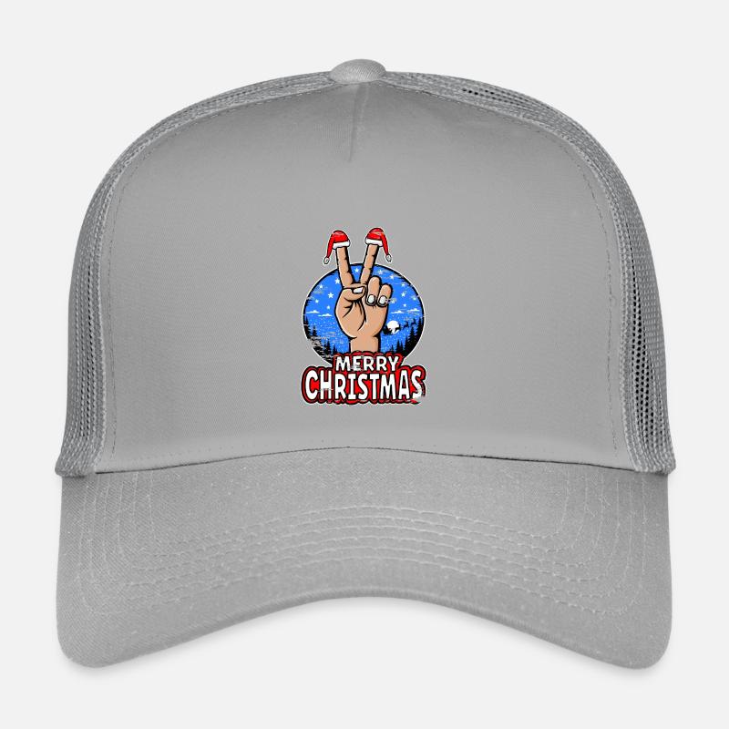 Frohes Weihnachten Peacezeichen Motiv - Kinder Trucker-Cap - Hellgrau