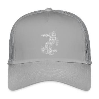 Illustration de snowboard pour snowboard - Casquette trucker enfant - gris clair - Devant