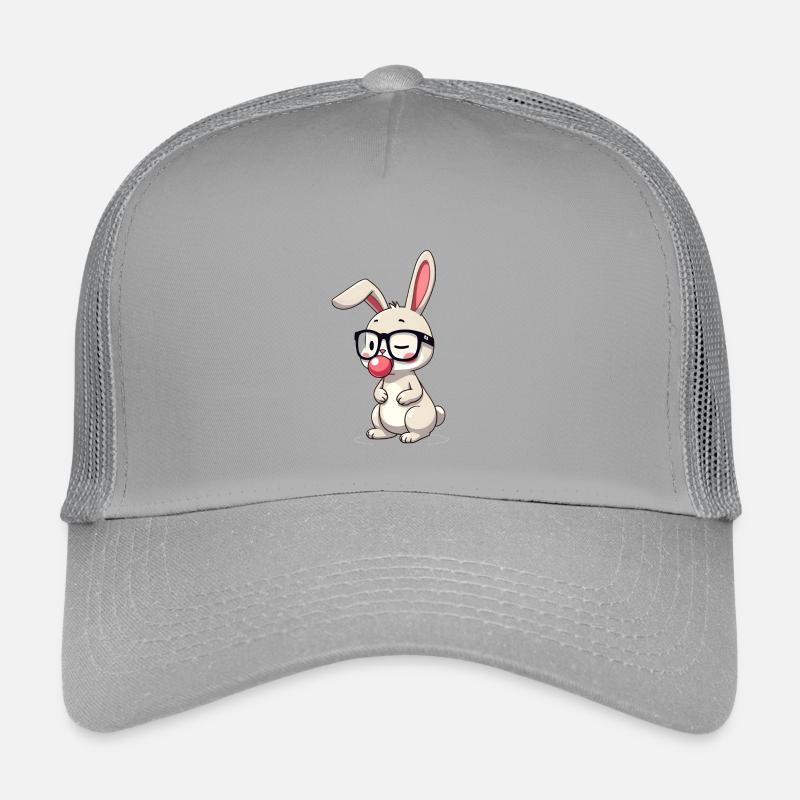 Kaninchen kaut Kaugummi - Kinder Trucker-Cap - Hellgrau