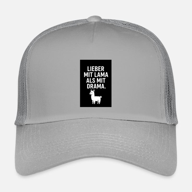 Lieber mit Lama als mit Drama - Kinder Trucker-Cap - Hellgrau