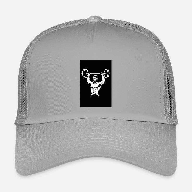 Kraftvolle Hantel-Illustration - Kinder Trucker-Cap - Hellgrau