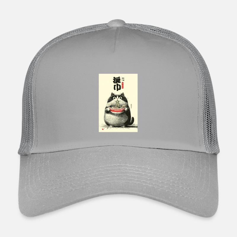 Ramen-Katzenporträt - Kinder Trucker-Cap - Hellgrau