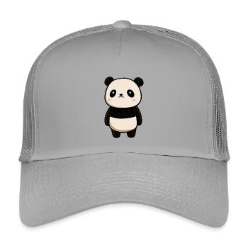 Panda-Zeichnung, süßer Panda, Baby-Panda - Kinder Trucker-Cap - Hellgrau - Vorne
