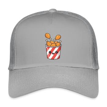 Kawaii-Brathähnchen-Eimer - Kinder Trucker-Cap - Hellgrau - Vorne