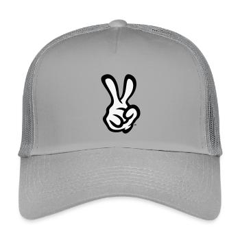 Victory Handzeichen (Rechte Hand / POS / 2C) - Kinder Trucker-Cap - Hellgrau - Vorne