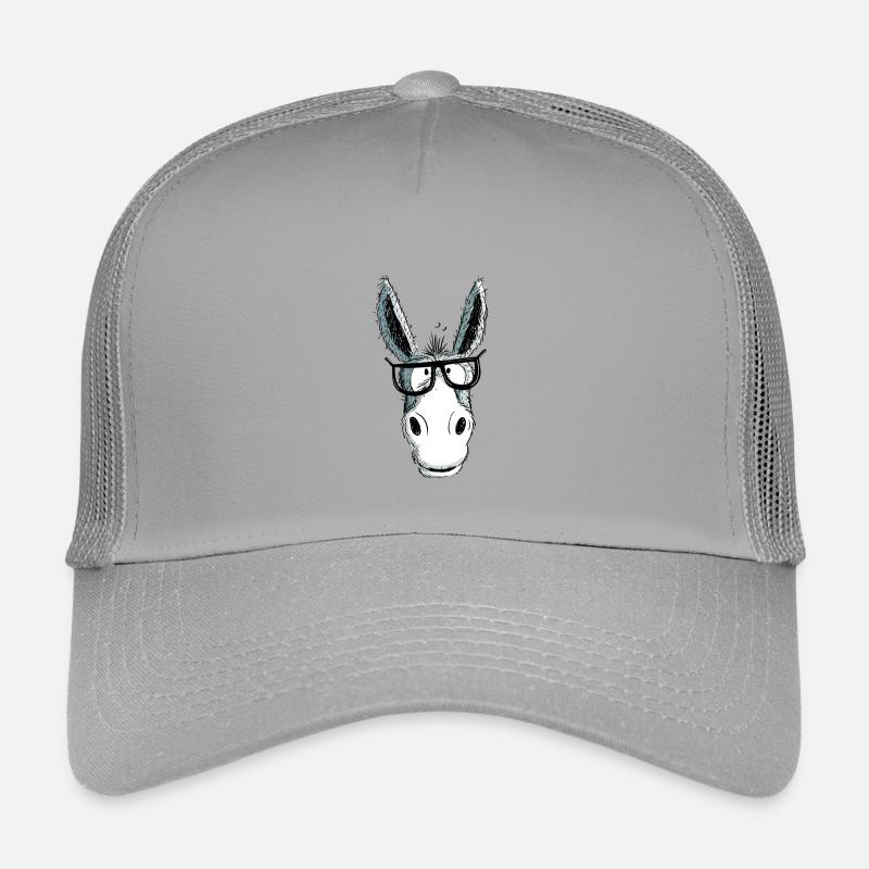 Lustiger Grauer Nerd Esel Mit Brille I Comic - Kinder Trucker-Cap - Hellgrau