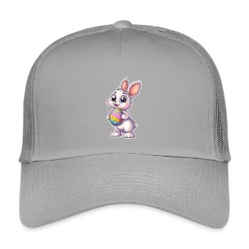 Chemise de Pâques mignonne Lapin de Pâques Cool - Casquette trucker enfant - gris clair - Devant
