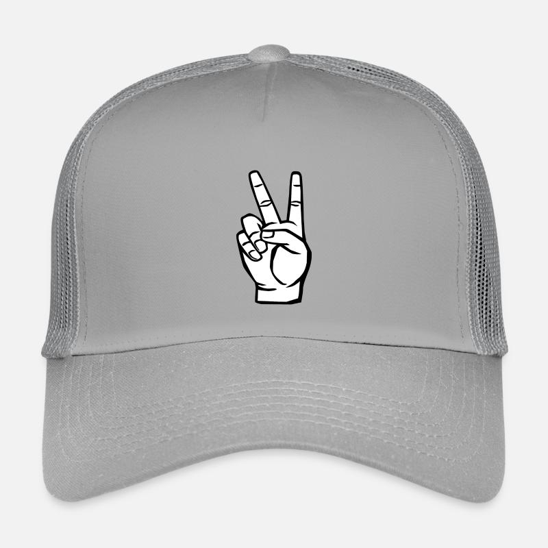 Peace Zeichen - Victory Symbol - Kinder Trucker-Cap - Hellgrau