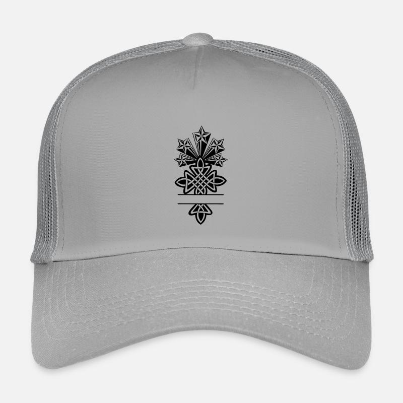Monogramme de croix celtique cinq étoiles Casquette trucker enfant