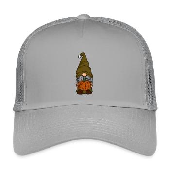 Gnom mit Kürbis und Schädelhut, Süß, Halloween  - Kinder Trucker-Cap - Hellgrau - Vorne