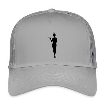 Challenging waitress with tray shadow figure - Kids’ Trucker Cap - light grey - Front