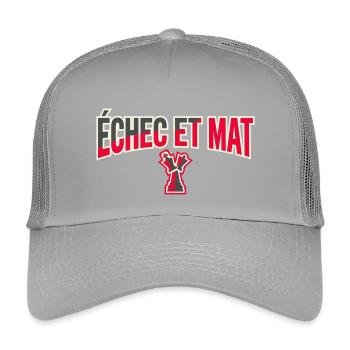 Logo Échec et Mat Rouge Roi Noir en Difficulté - Casquette trucker enfant - gris clair - Devant