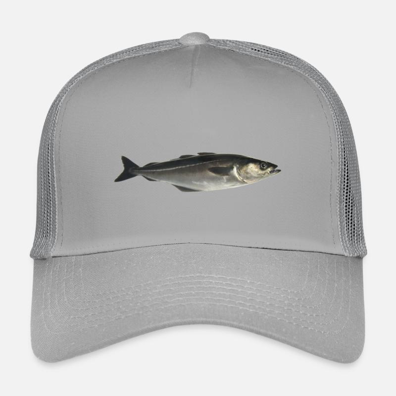 Fisch Pollack - Kinder Trucker-Cap - Hellgrau