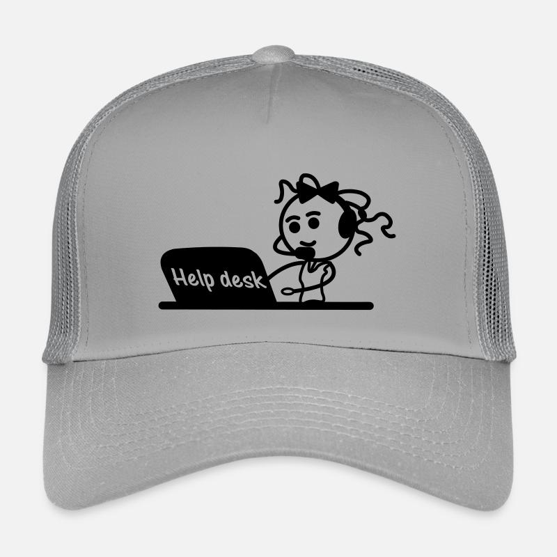 Helpdesk-Sekretärin mit Mikrofon und Headset Kinder Trucker-Cap
