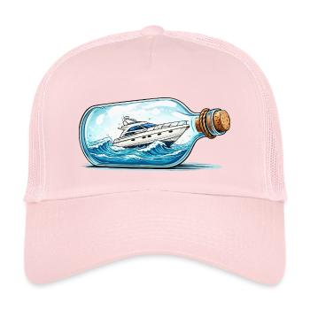 Bateau-bouteille en haute mer - Casquette trucker enfant - rose pâle - Devant
