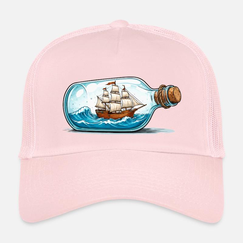 Schiffsmodell in Flasche Kinder Trucker-Cap