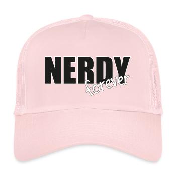 NERDY forever - Logo Black/White - Kinder Trucker-Cap - Hellrosa - Vorne