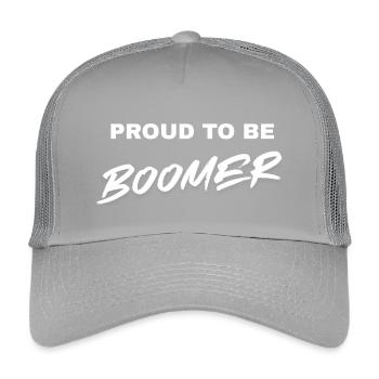 Proud to be BOOMER Generations Statement Outfit - Kids’ Trucker Cap - light grey - Front