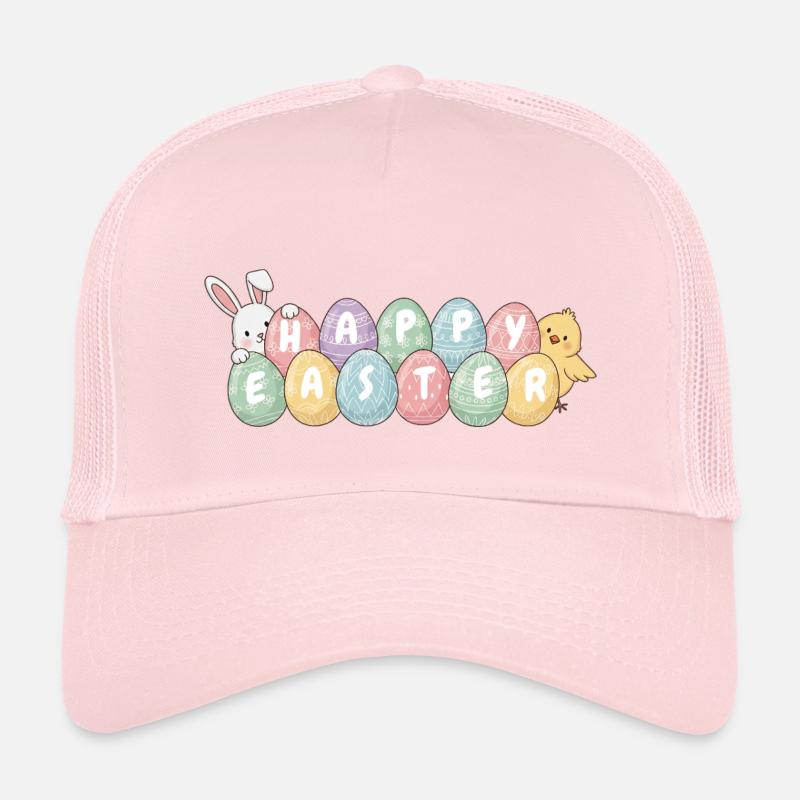 Süßes Osterhasen-Küken und Eier - Kinder Trucker-Cap - Hellrosa
