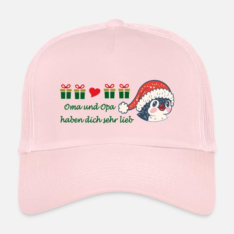 Weihnachtsgruß Oma und Opa - Kinder Trucker-Cap - Hellrosa
