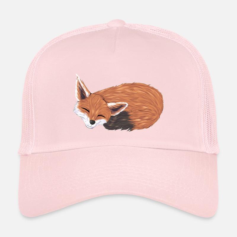 Füchsin im Schlaf mit Warmfarben - Kinder Trucker-Cap - Hellrosa