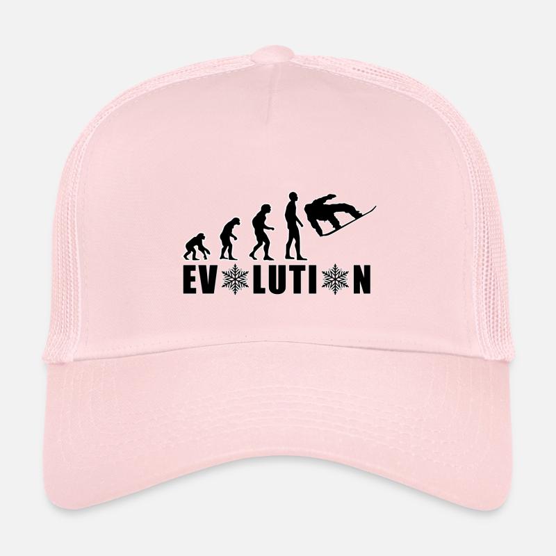 EVOLUTION SNOWBOARD Schnee Winter Geschenk - Kinder Trucker-Cap - Hellrosa
