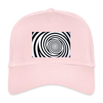 Hypnotic Spiral Monochrome - Kids’ Trucker Cap - pale pink - Front