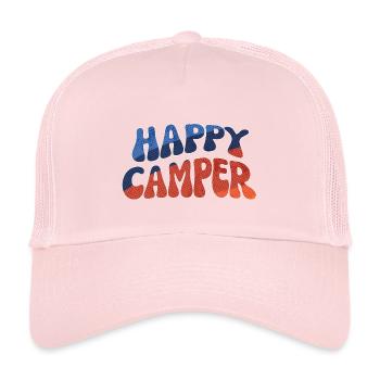 Happy Camper: Bunte Doodle Illustration - Kinder Trucker-Cap - Hellrosa - Vorne