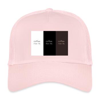 coffee. then life. – Minimalist contrast - Kids’ Trucker Cap - pale pink - Front