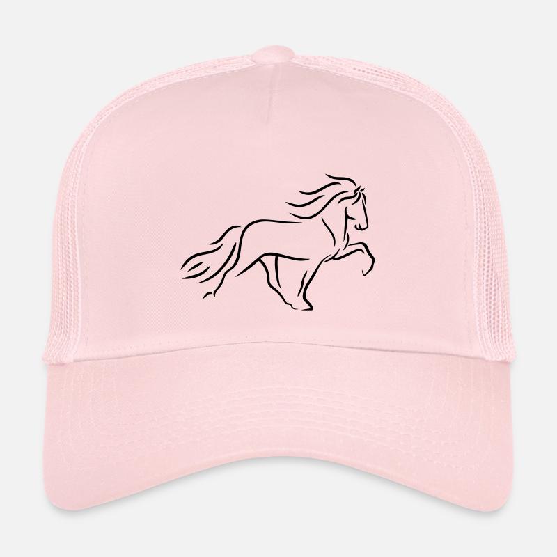 Islandpferd Tölter im Linienstil - Kinder Trucker-Cap - Hellrosa