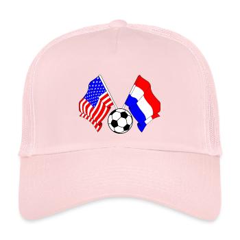 Football Netherlands vs USA - Kids’ Trucker Cap - pale pink - Front