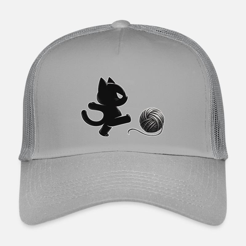 Wütende Katze tritt Wollknäuel – Lustiges Katzenmo Kids’ Trucker Cap
