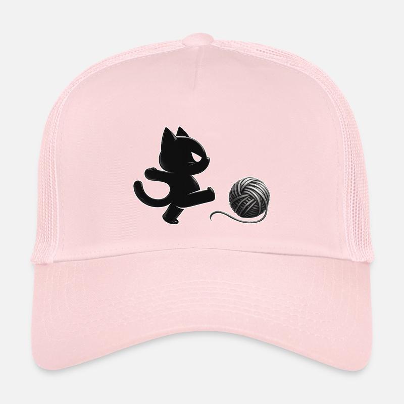 Wütende Katze tritt Wollknäuel – Lustiges Katzenmo - Kinder Trucker-Cap - Hellrosa