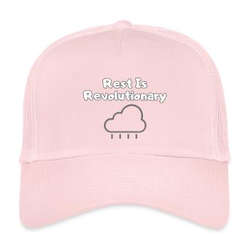 Rest Is Revolutionary – Mental Health Statement - Kids’ Trucker Cap - pale pink - Front