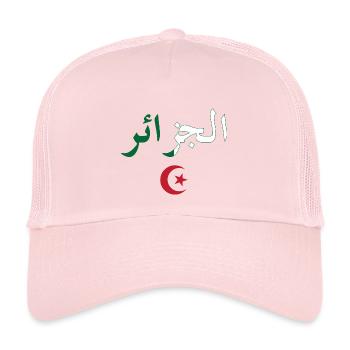 Drapeau Algérie BZ - Casquette trucker enfant - rose pâle - Devant