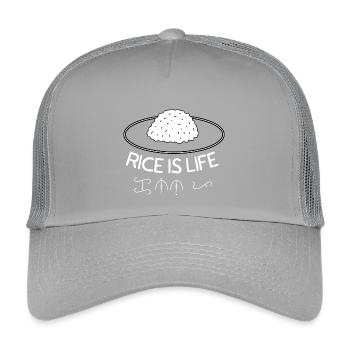 Rice is Life Drôle de t-shirt graphique pour amateurs de nourriture - Casquette trucker enfant - gris clair - Devant